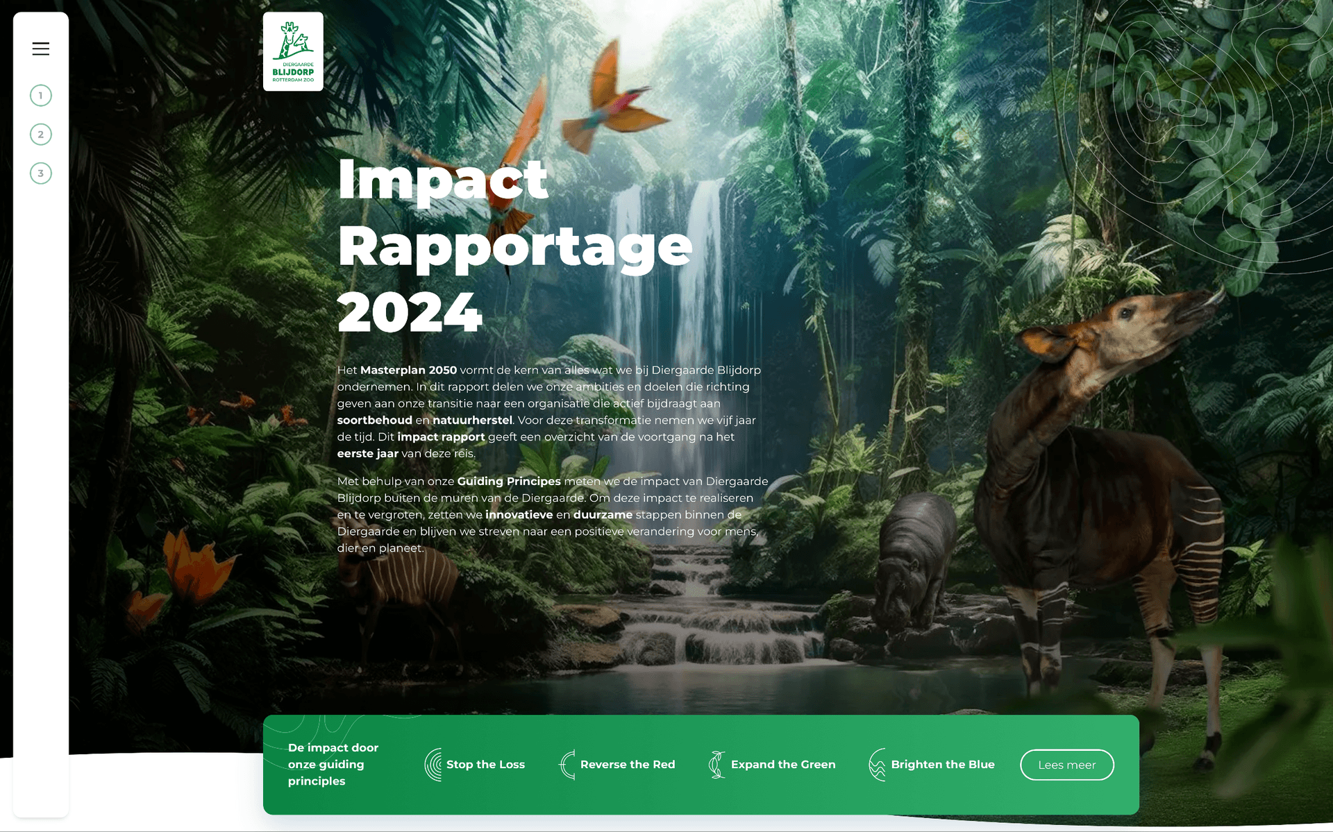 Screenshot of the Blijdorp Impact Report 2024 homepage
